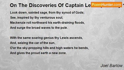 Joel Barlow - On The Discoveries Of Captain Lewis (January 14, 1807)