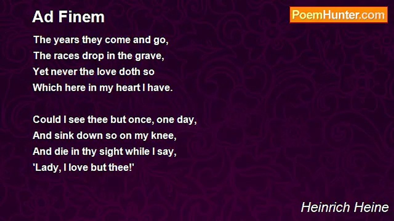 Heinrich Heine - Ad Finem