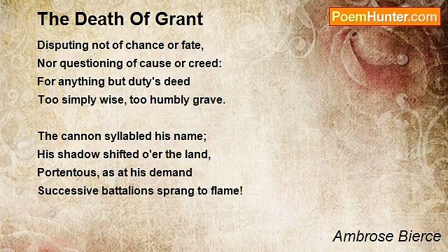 Ambrose Bierce - The Death Of Grant