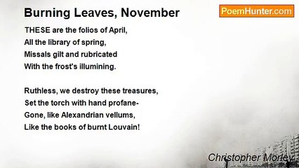 Christopher Morley - Burning Leaves, November