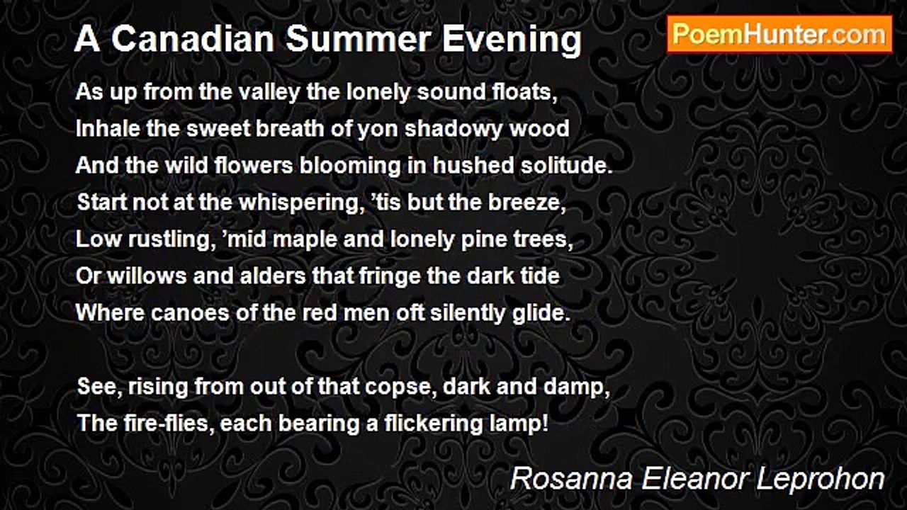 Rosanna Eleanor Leprohon - A Canadian Summer Evening