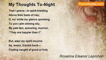 Rosanna Eleanor Leprohon - My Thoughts To-Night