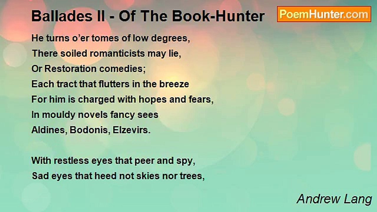 Andrew Lang - Ballades II - Of The Book-Hunter