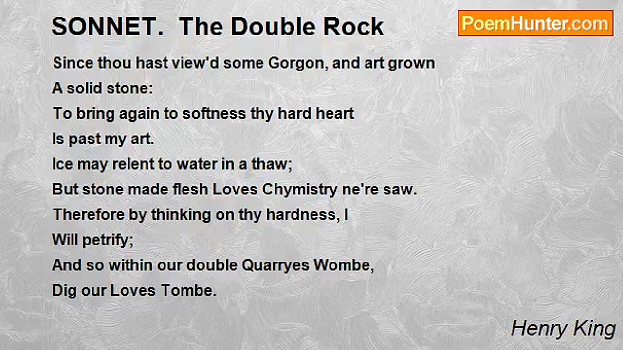 Henry King - SONNET.  The Double Rock