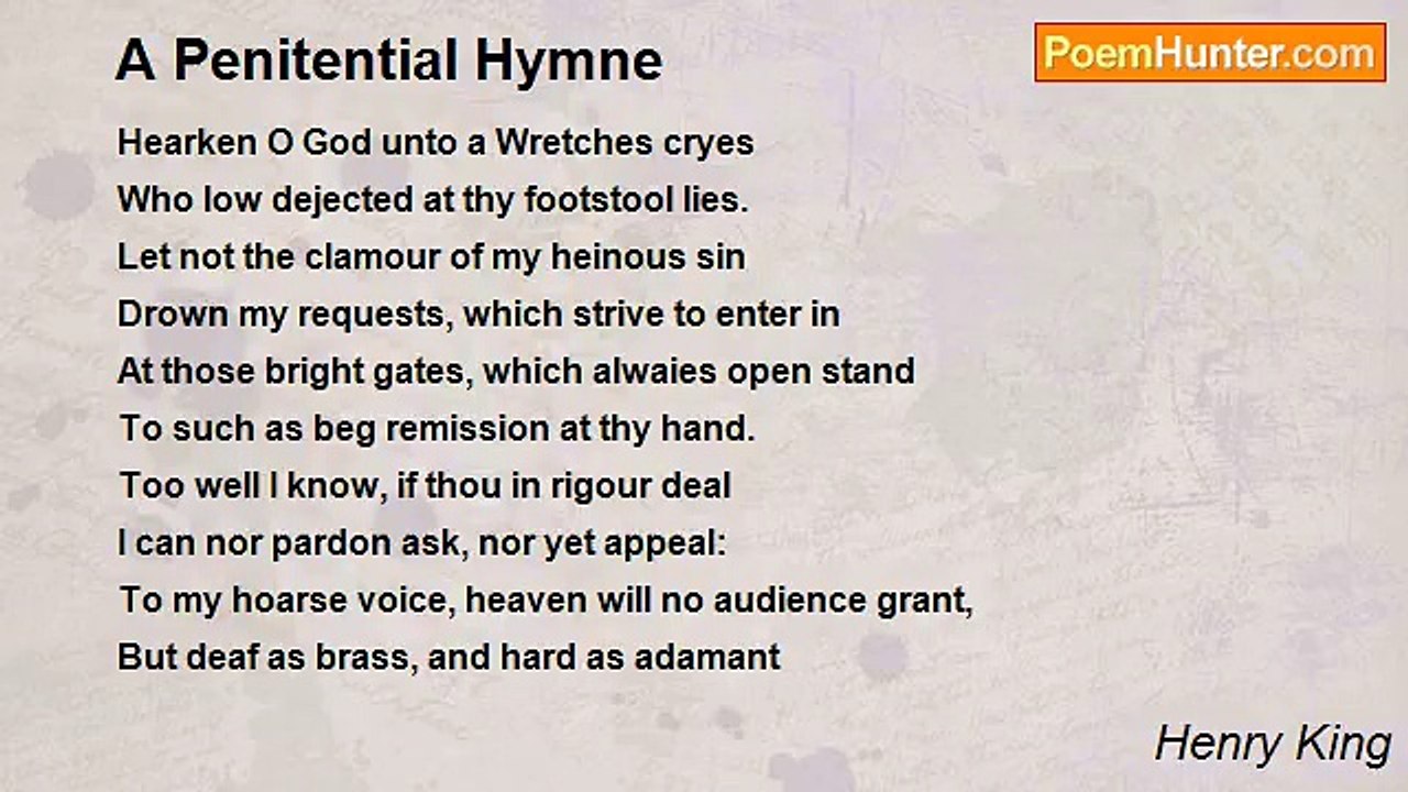 Henry King - A Penitential Hymne