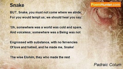 Padraic Colum - Snake