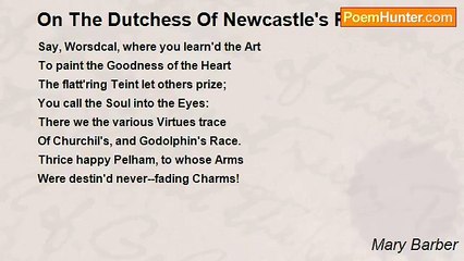 Mary Barber - On The Dutchess Of Newcastle's Picture.