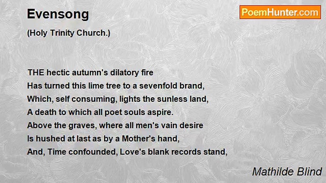 Mathilde Blind - Evensong