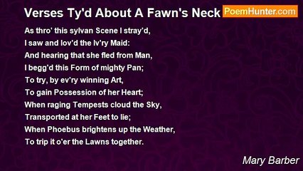 Mary Barber - Verses Ty'd About A Fawn's Neck