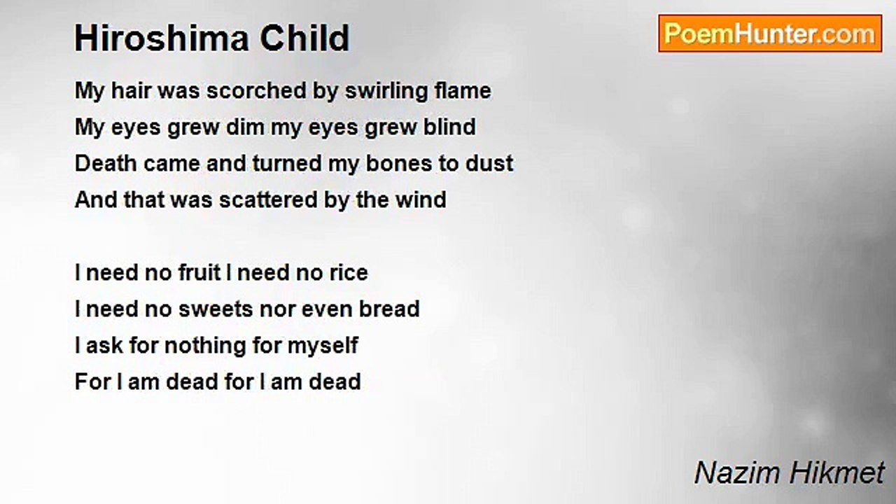 Nazim Hikmet - Hiroshima Child