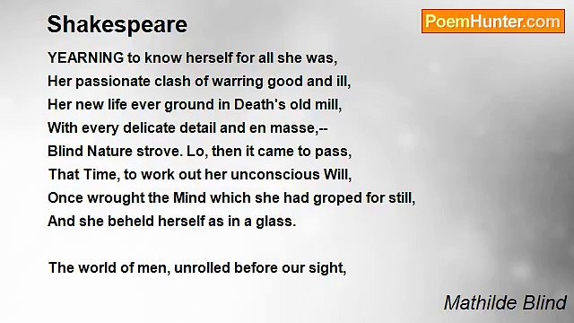 Mathilde Blind - Shakespeare