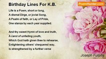 Joseph Furphy - Birthday Lines For K.B.