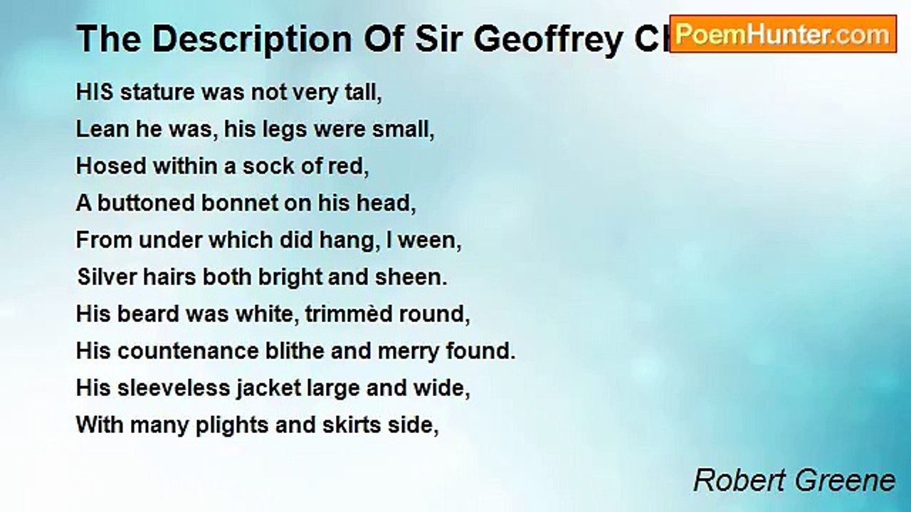 Robert Greene - The Description Of Sir Geoffrey...