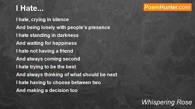 Whispering Rose - I Hate...