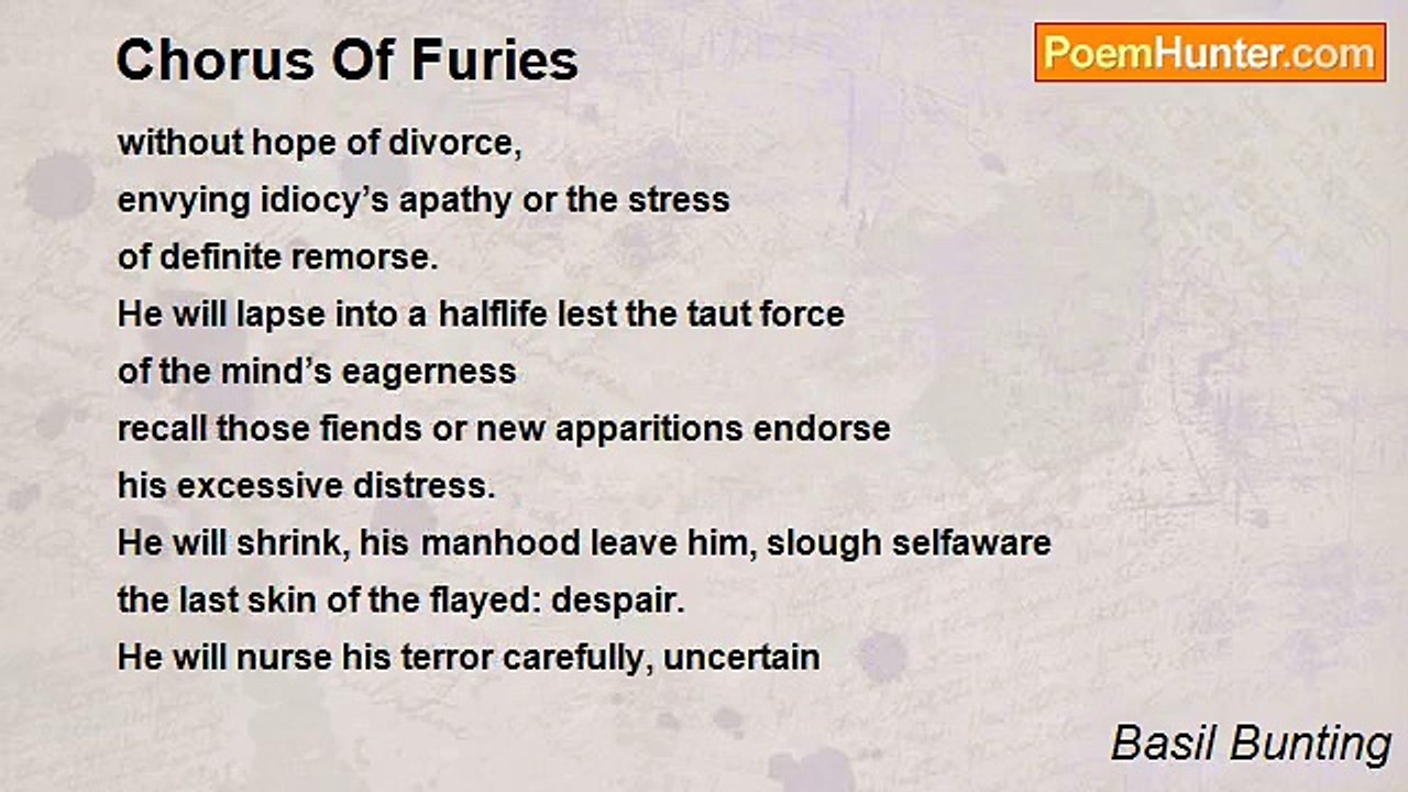 Basil Bunting - Chorus Of Furies
