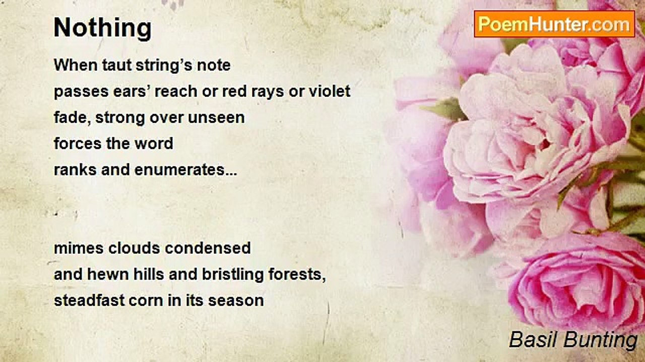 Basil Bunting - Nothing