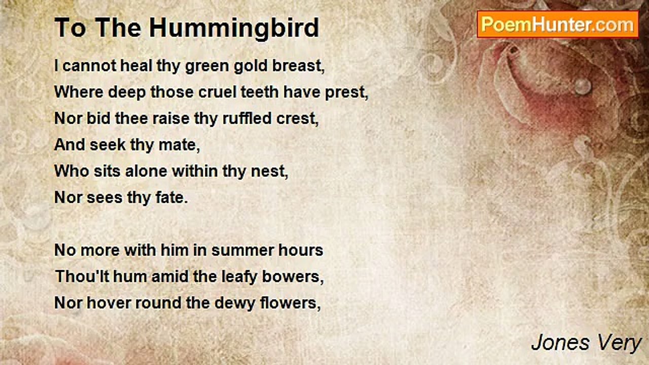 Jones Very - To The Hummingbird