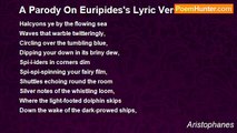 Aristophanes - A Parody On Euripides's Lyric Verse
