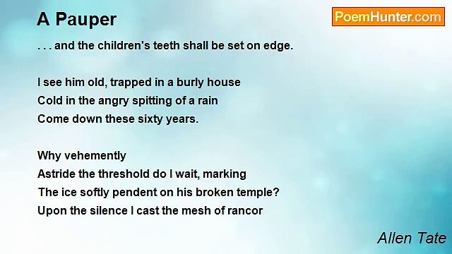 Allen Tate - A Pauper