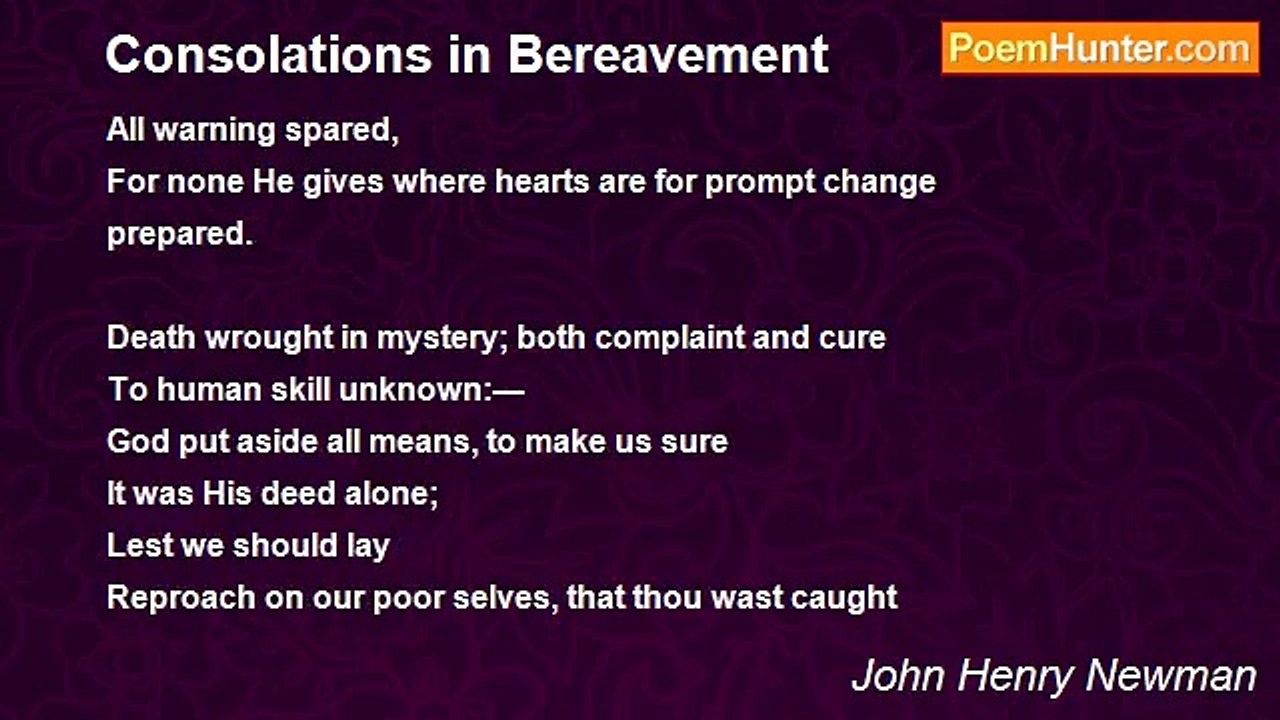 John Henry Newman - Consolations in Bereavement