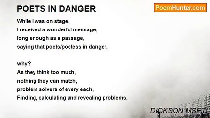 DICKSON MSETI - POETS IN DANGER