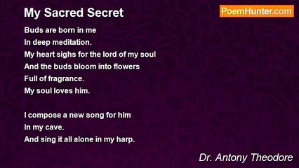 Dr. Antony Theodore - My Sacred Secret