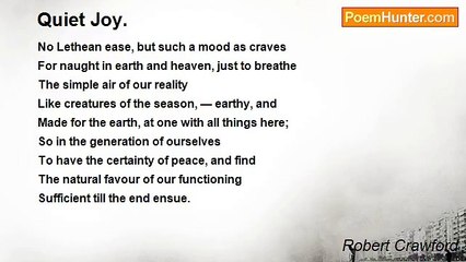 Robert Crawford - Quiet Joy.