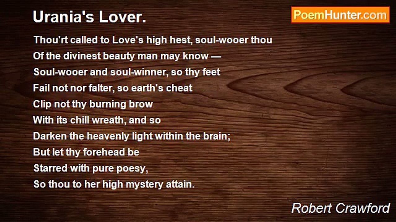 Robert Crawford - Urania's Lover.