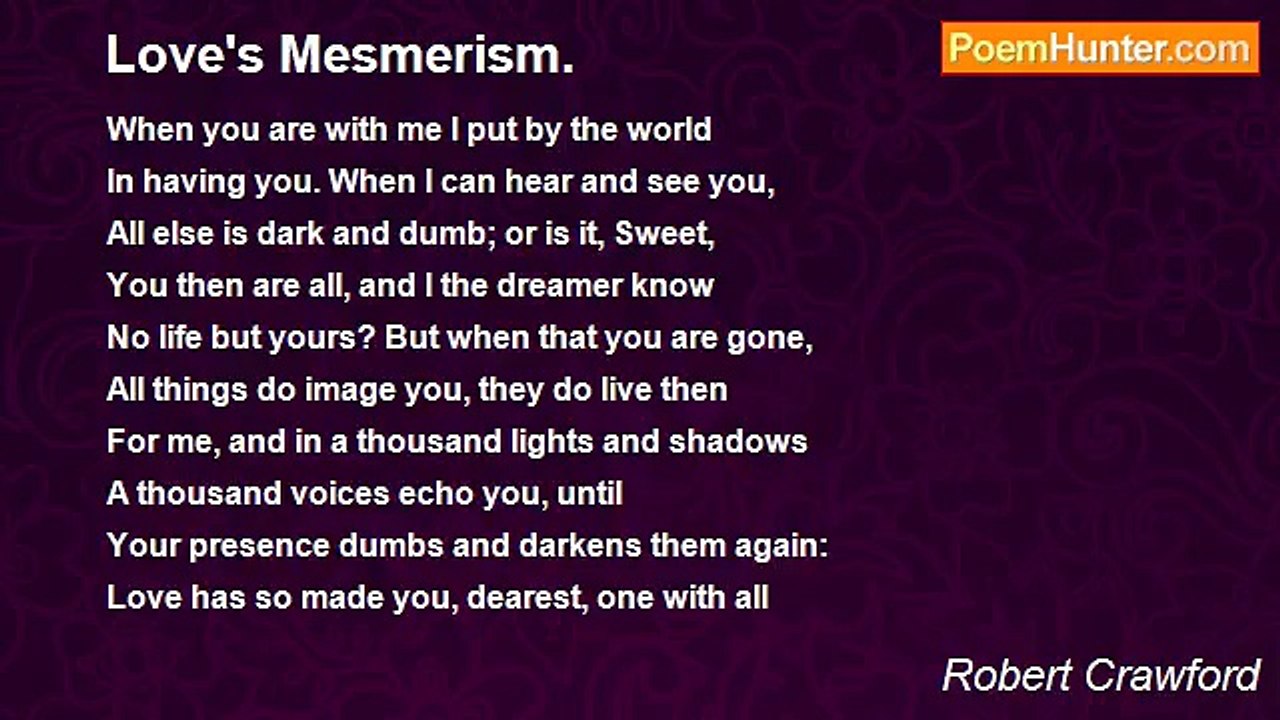 Robert Crawford - Love's Mesmerism.