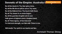 Archibald Thomas Strong - Sonnets of the Empire: Australia to England