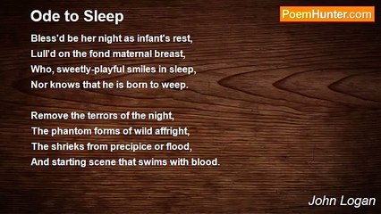 John Logan - Ode to Sleep