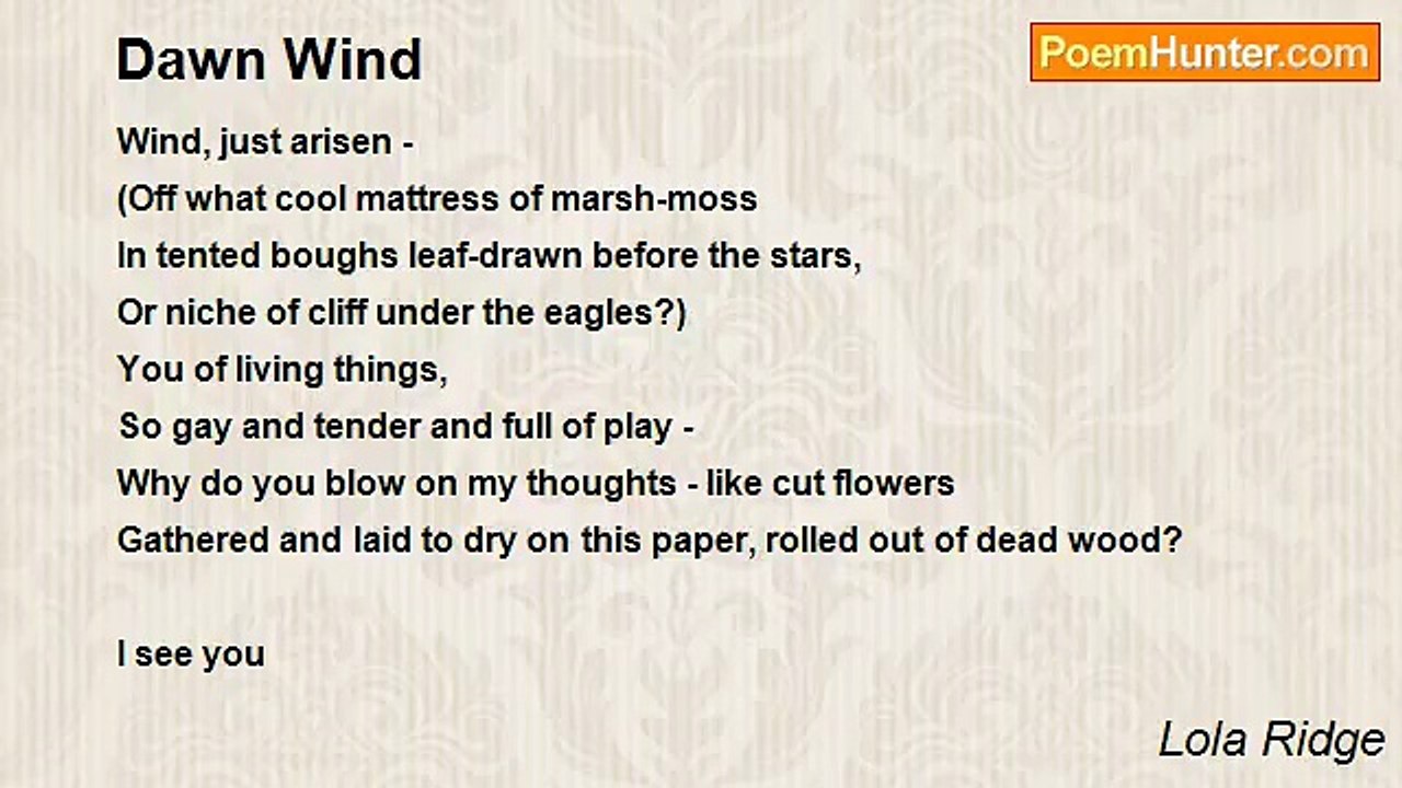 Lola Ridge - Dawn Wind