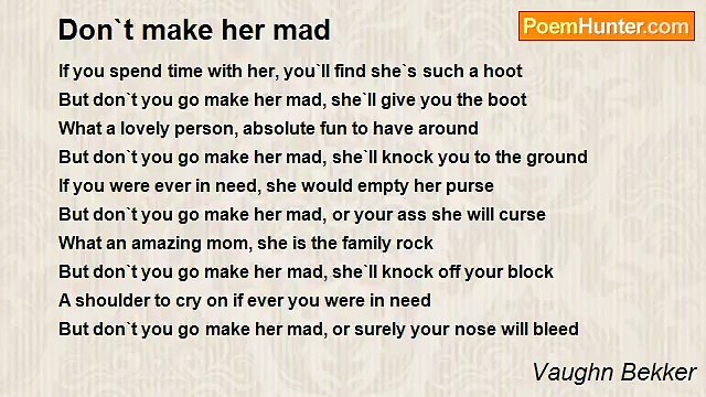 Vaughn Bekker - Don`t make her mad