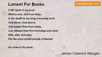 James Clarence Mangan - Lament For Banba