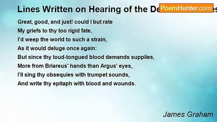 James Graham - Lines Written on Hearing of the Death of Charles I.