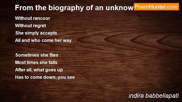indira babbellapati - From the biography of an unknown woman: VI