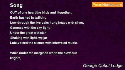 George Cabot Lodge - Song