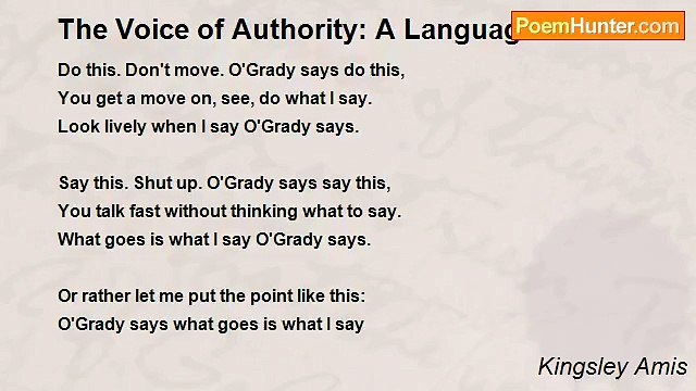 Kingsley Amis - The Voice of Authority: A Language Game