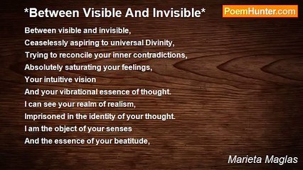 Marieta Maglas - *Between Visible and Invisible*