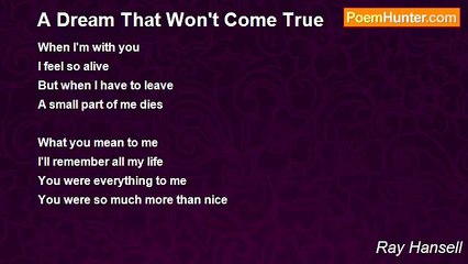 Ray Hansell - A Dream That Won't Come True