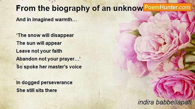 indira babbellapati - From the biography of an unknown woman: IX