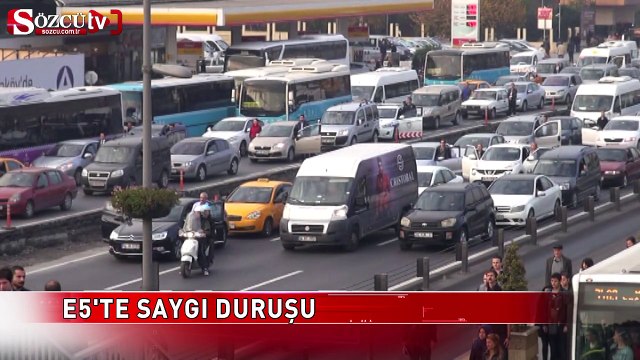 E5’te saygı duruşu