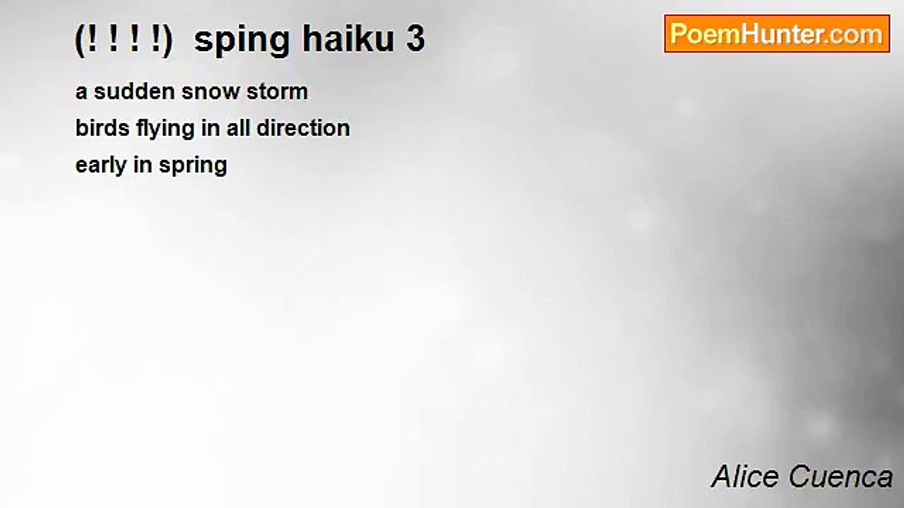Alice Cuenca - (! ! ! !)  sping haiku 3