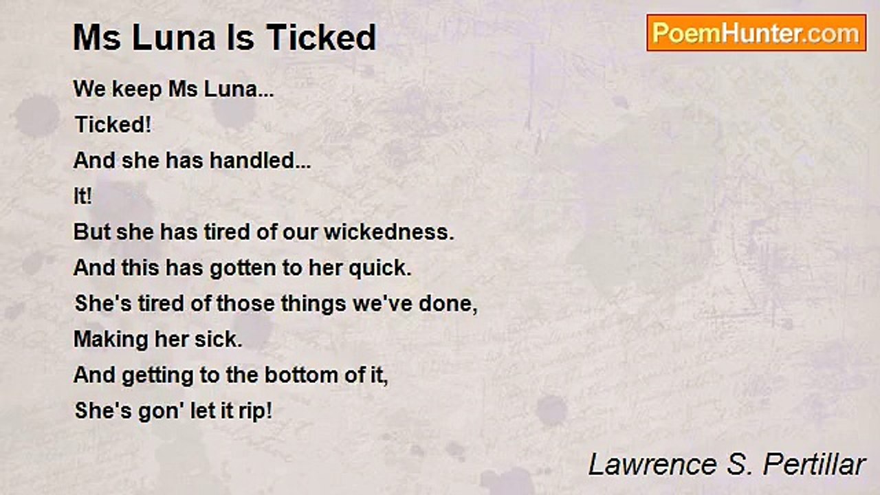 Lawrence S. Pertillar - Ms Luna Is Ticked
