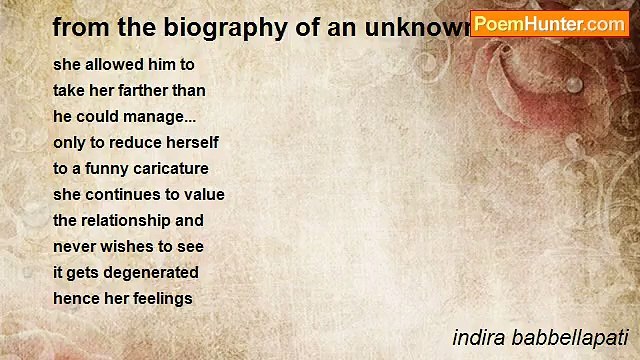 indira babbellapati - from the biography of an unknown woman: xx