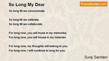 Suraj Samtani - So Long My Dear