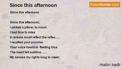 malini kadir - Since this afternoon
