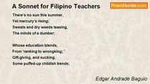 Edgar Andrade Baguio - A Sonnet for Filipino Teachers