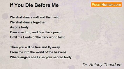 Dr. Antony Theodore - If You Die Before Me