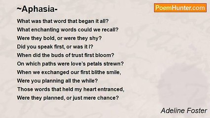 Adeline Foster - ~Aphasia-